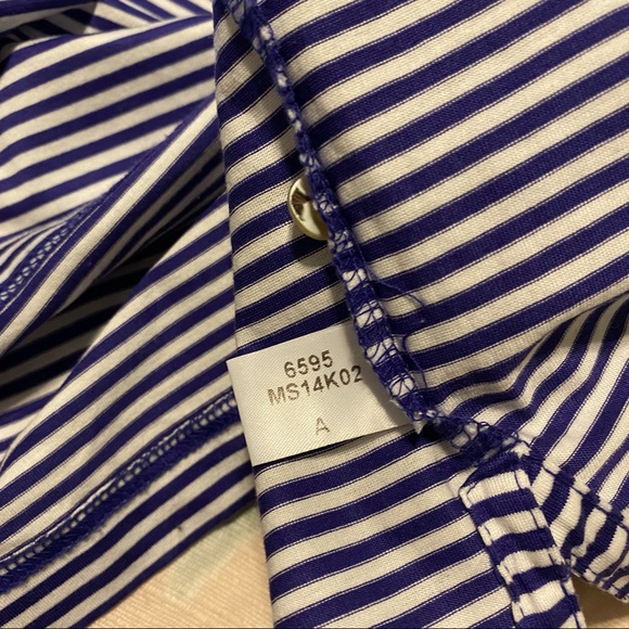 Peter Millar Stretch Stripe Golf Polo Shirt Purple - Picture 5 of 7